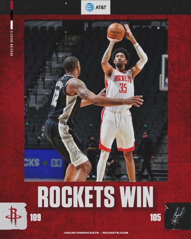 斩获后哈登时代首胜！伍德显核心风范火箭终回正轨